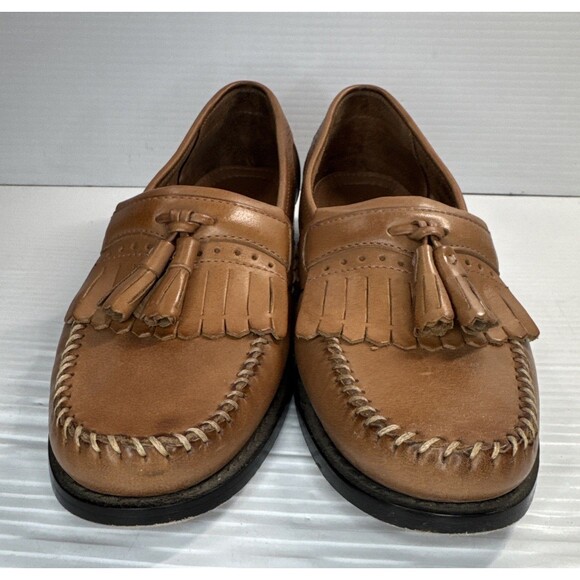 G. H. Bass Men’s Jeremy Loafers Shoes Light Brown Tan Slip On Kiltie Tassel 9D - Picture 2 of 11